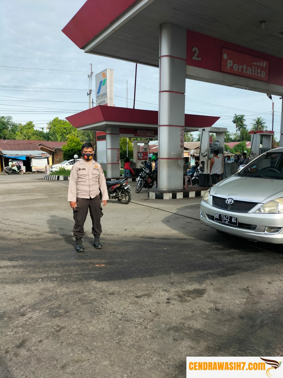 Monitoring BBM, Personil Polsek Biru-Biru Polresta Deli Serdang Melakukan Rutin Patroli Ke SPBU