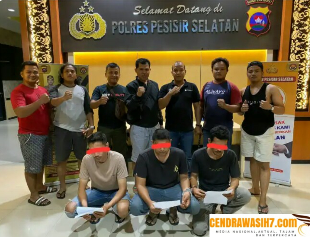 Tiga Pria Diringkus Satresnarkoba Polres Pessel, Setelah Hisap Ganja