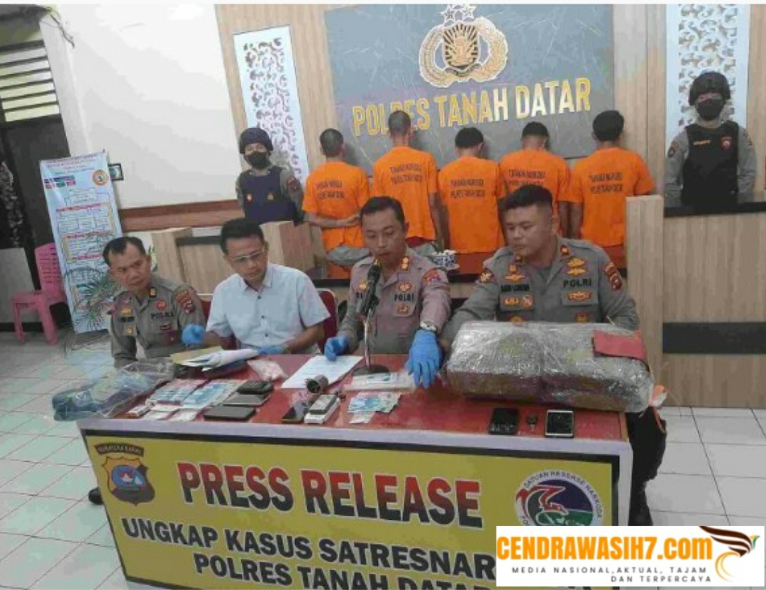 Tim Polres Tanah Datar Membekuk 5 Pelaku Penyalahgunaan Narkoba