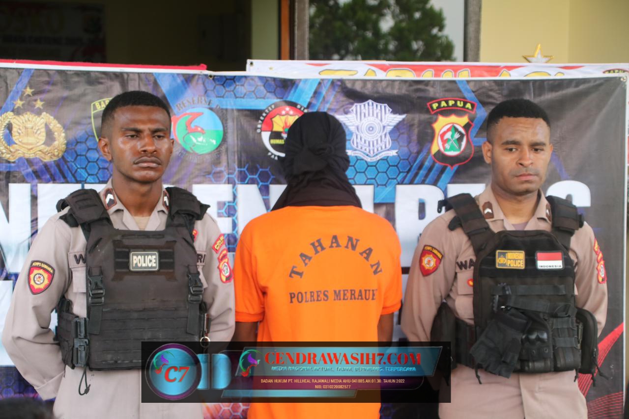 Polres Merauke Konferensi Pers kasus Penganiayaan yang terjadi dijalan Pembangunan