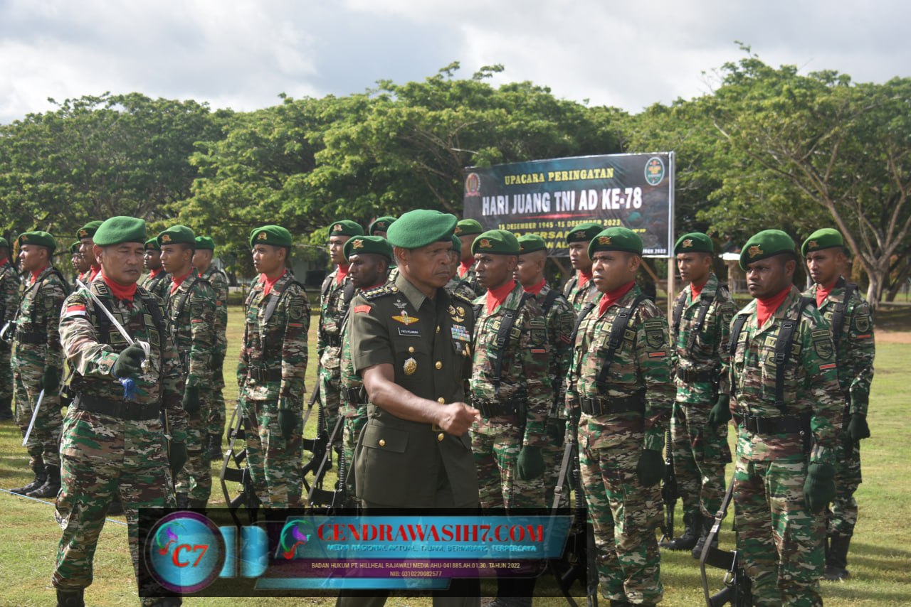 Korem 174/ATW gelar upacara dan beri Santunan di Puncak Hari Juang TNI AD ke 78 tahun 2023