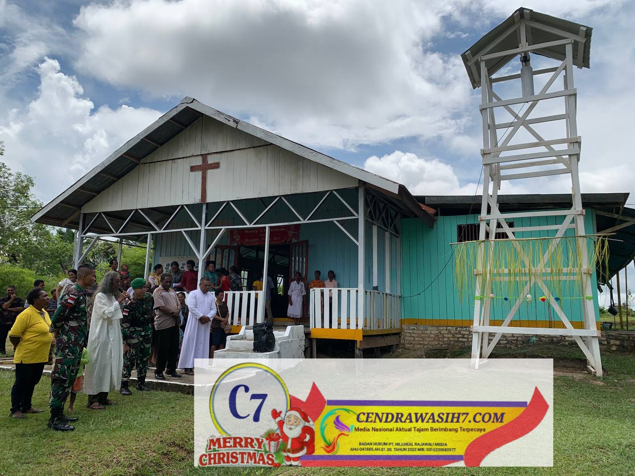 Satgas Yonif 125/SMB Bangun 5 Menara Lonceng Gereja di Papua Selatan
