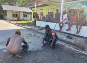 Percepatan Pembangunan, Babinsa Serui & Warga Karya Bakti Cor Jalan
