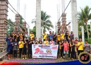 Menyambut Hari Bhayangkara Ke 79 Tahun, Polres Waropen Bakti Sosial Religi Bantu Pengecoran Tiang Masjid Nurul Anwar Nonomi