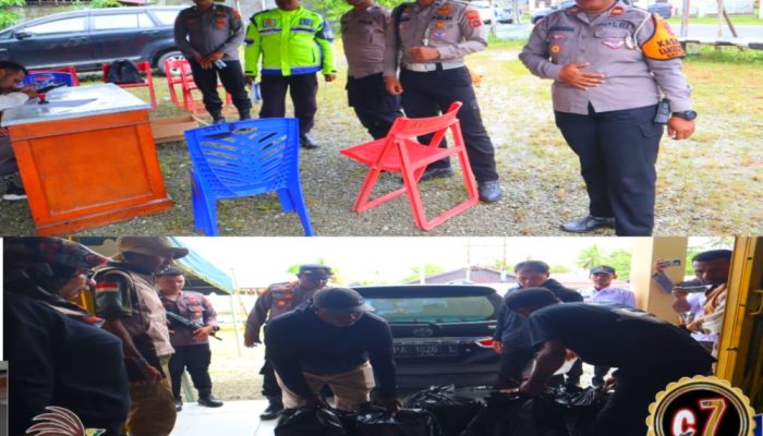 Polres Waropen Amankan Dan Kawal Logistik PSU Gubernur Dan Wakil Gubernur Papua Tahun 2025