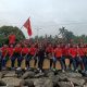 Suporter dari Pasmar 3 turut hadir Di Pantai Ancol, Memberi Semangat Pada Para Atlet