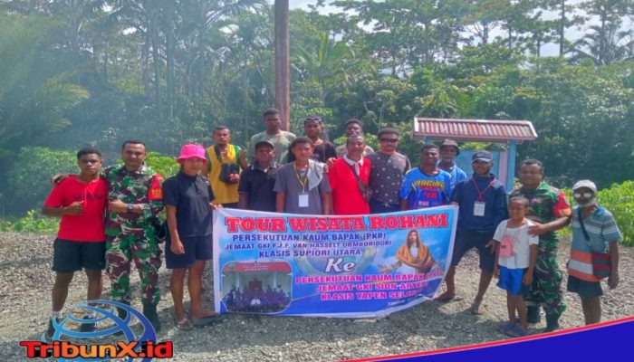 Babinsa Serui Turut Sukseskan Tour Rohani GKI Urmboridori di Distrik Kosiwo