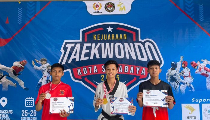Atlet Pasmar 3 Raih Medali Perak pada Kejuaraan Taekwondo Piala Kota Surabaya 2025