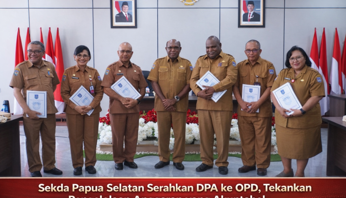 Sekda Papua Selatan Serahkan DPA ke OPD, Tekankan Pengelolaan Anggaran yang Akuntabel