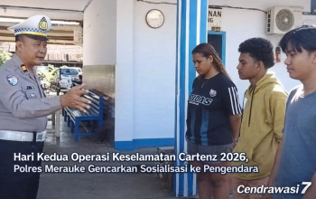 Hari Kedua Operasi Keselamatan Cartenz 2026, Polres Merauke Gencarkan Sosialisasi ke Pengendara  ‎