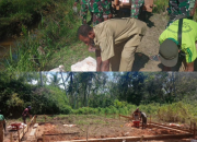 TMMD Ke-127 Hari Kedua, Satgas Kodim 1704/Mappi Kebut Pembangunan Rumah dan MCK di Yibin  ‎