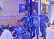 Sambut Hari Bakti TNI AU ke-79, Lanud J.A. Dimara Gelar Donor Darah, 60 Kantong Darah Terkumpul