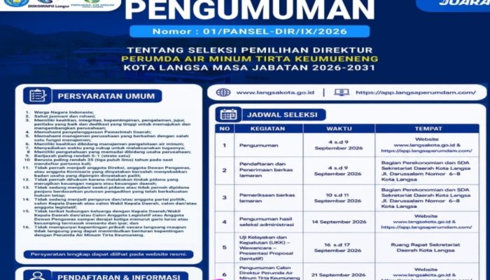 Keterbukaan Informasi PDAM Langsa Dipertanyakan, LSM BLJ Minta Penjelasan Pemerintah