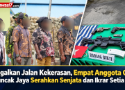 Tinggalkan Jalan Kekerasan, Empat Anggota OPM di Puncak Jaya Serahkan Senjata dan Ikrar Setia NKRI