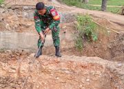 Kodim 0104/Aceh Timur Terus Kebut Pembangunan Jembatan Perintis di Desa Blang Kuta