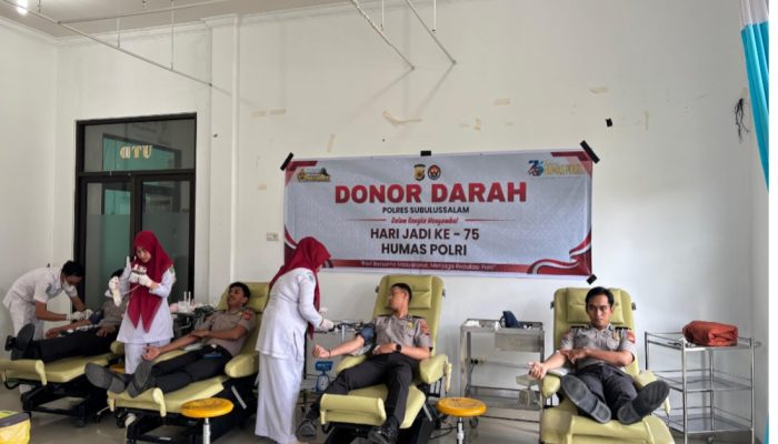 Donor Darah Jelang HUT Humas Polri, Polres Subulussalam Beri Manfaat Nyata Untuk Masyarakat