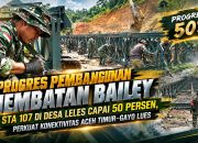 Progres Pembangunan Jembatan Bailey STA 107 di Desa Leles Capai 50 Persen, Perkuat Konektivitas Aceh Timur–Gayo Lues