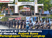 Kodaeral XI Gelar Hanmars di Merauke, Prajurit Bawa Perlengkapan Tempur Lengkap  ‎