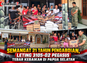 Semangat 21 Tahun Pengabdian, Leting 3105-02 Pegasus Tebar Kebaikan di Papua Selatan