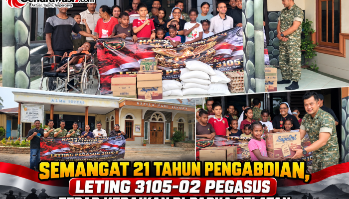 Semangat 21 Tahun Pengabdian, Leting 3105-02 Pegasus Tebar Kebaikan di Papua Selatan