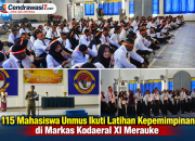 115 Mahasiswa Unmus Ikuti Latihan Kepemimpinan di Markas Kodaeral XI Merauke  ‎
